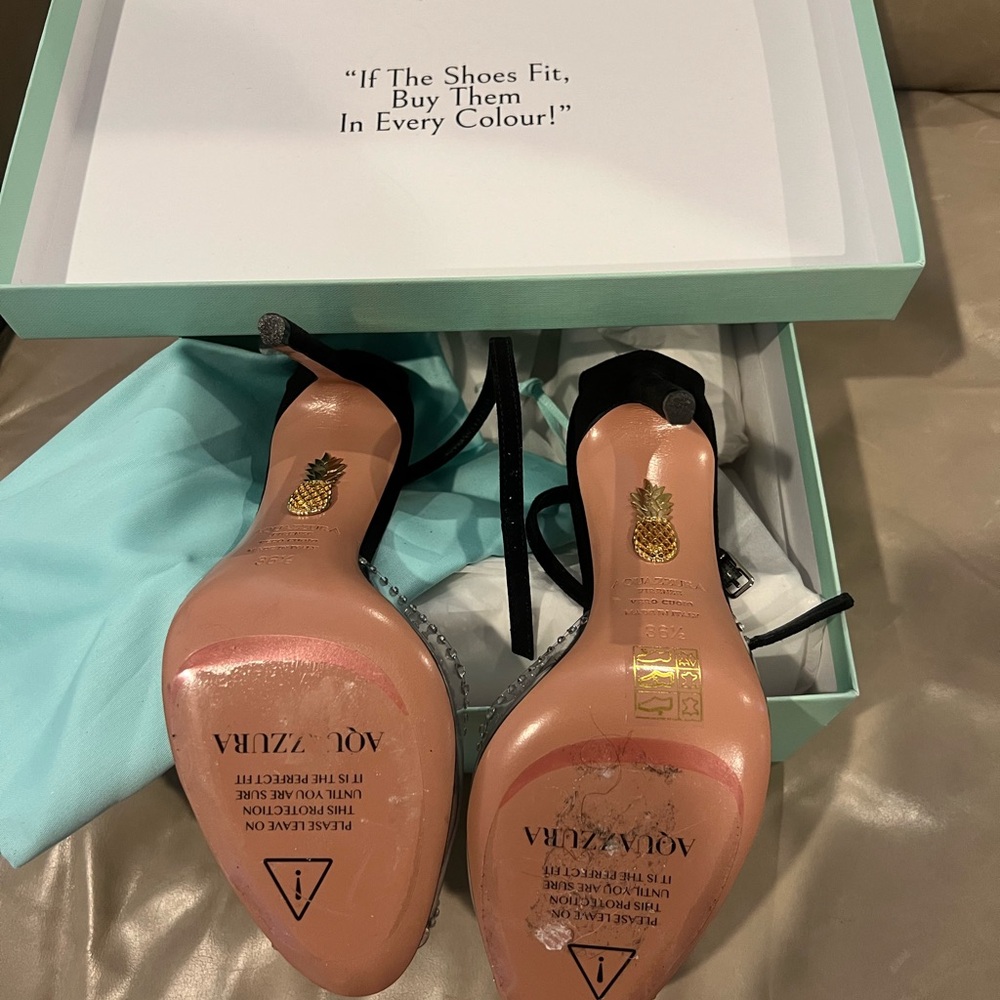 Aquazzura Ray of Light Plexi Crystal Peep 105. NIB - Picture 6 of 7